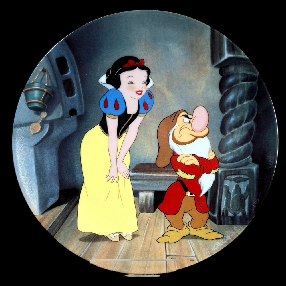 Disney Snow White "Stubborn Grumpy" Knowles Collector Plate COA‎